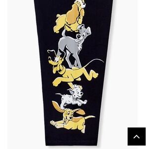 🆕 3X DISNEY ANIMALS DOGS BLACK CROP LEGGING